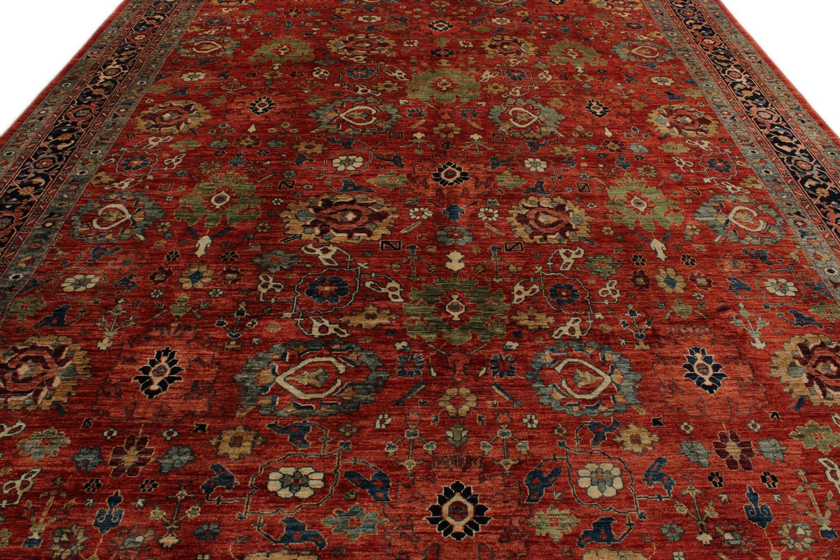 10x14 Rust and Navy Anatolian Traditional Rug