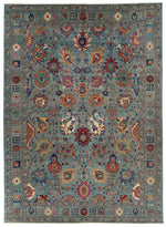 10x14 Light Blue and Multicolor Anatolian Traditional Rug