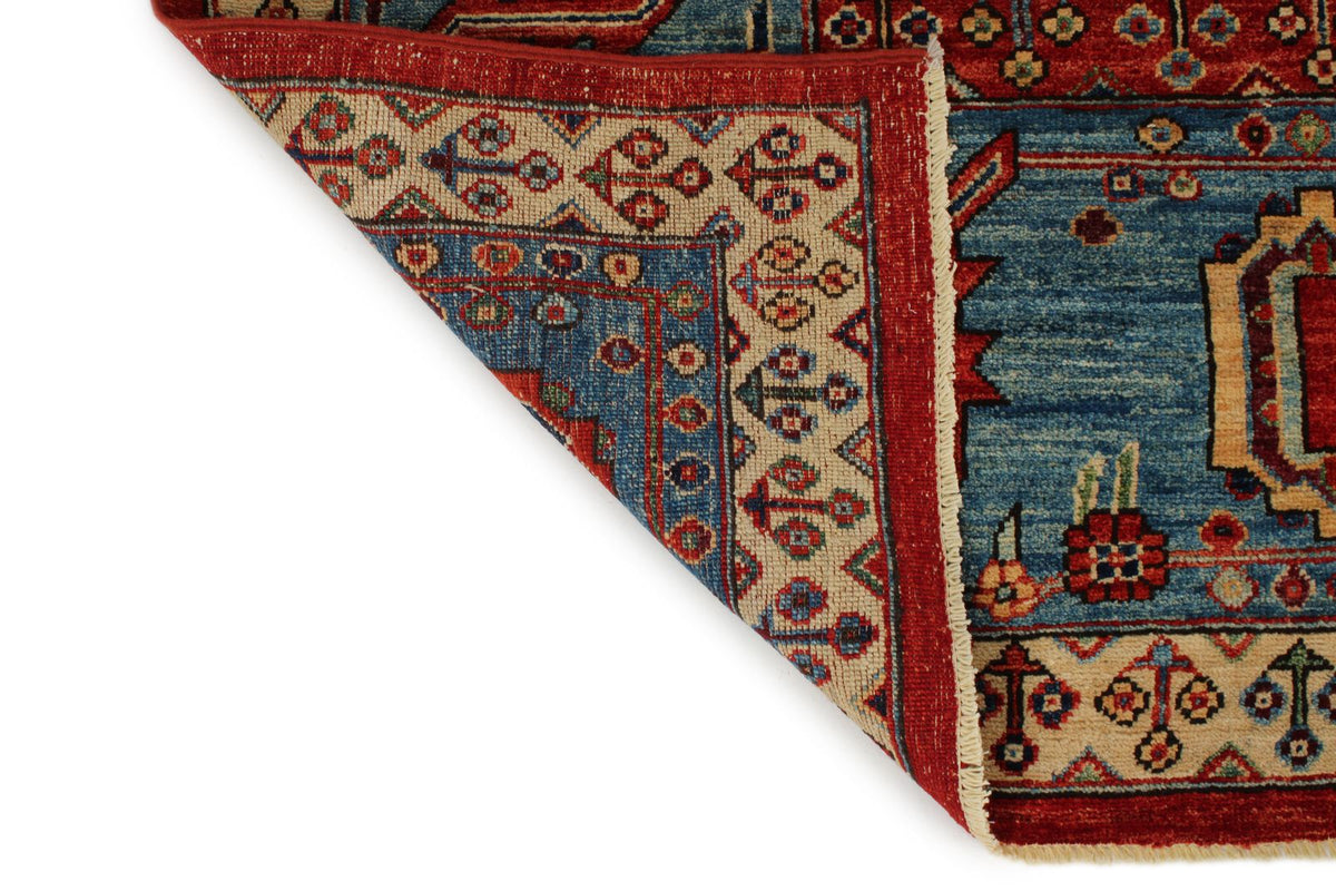 10x15 Red and Light Blue Anatolian Traditional Rug