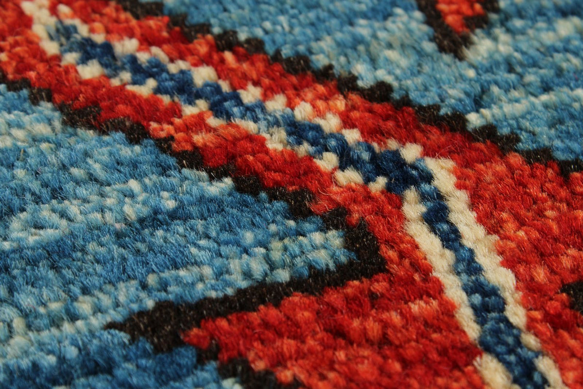 10x15 Red and Light Blue Anatolian Traditional Rug