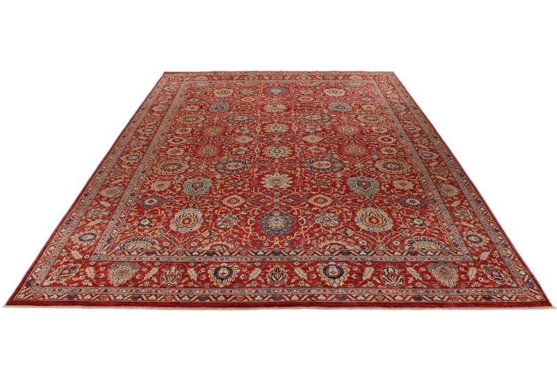 10x14 Red and Multicolor Anatolian Traditional Rug