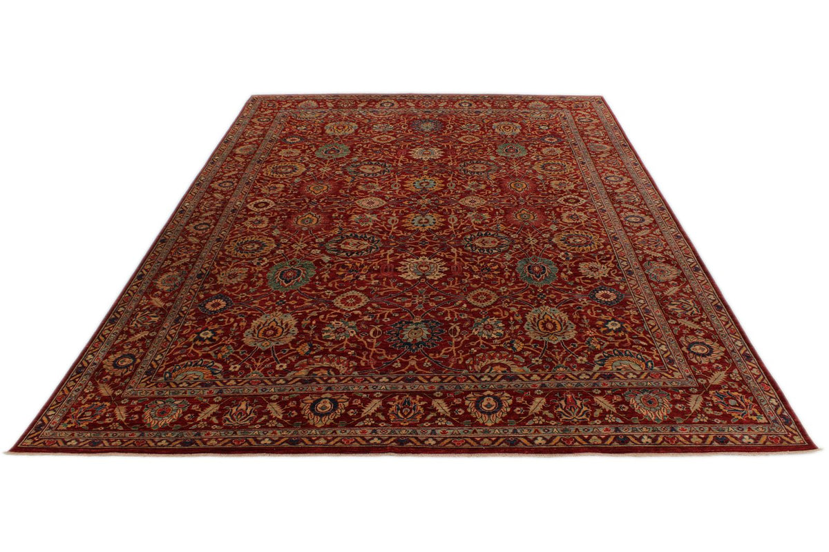 10x14 Red and Multicolor Anatolian Traditional Rug