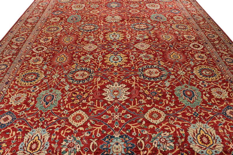 10x14 Red and Multicolor Anatolian Traditional Rug