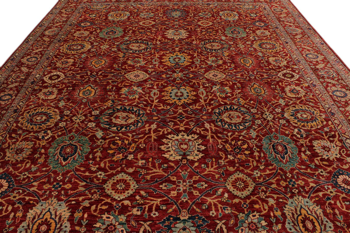 10x14 Red and Multicolor Anatolian Traditional Rug