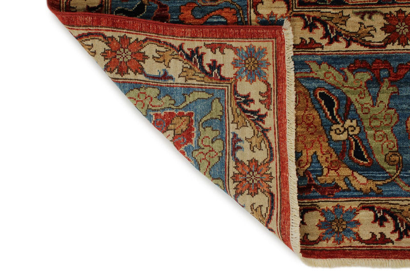 10x14 Rust and Light Blue Anatolian Traditional Rug
