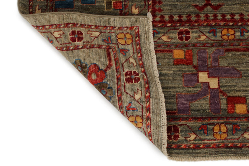 10x13 Gray and Multicolor Anatolian Traditional Rug