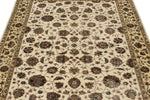 5x7 Ivory and Beige Turkish Silk Rug