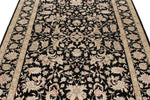 5x7 Black and Black Turkish Silk Rug