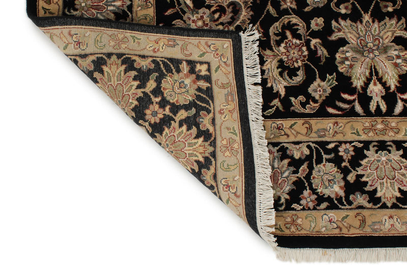 5x7 Black and Black Turkish Silk Rug