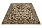 5x7 Ivory and Light Blue  Turkish Silk Rug