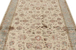 5x7 Ivory and Light Blue  Turkish Silk Rug