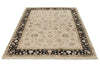5x7 Ivory and Black Turkish Silk Rug