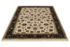 5x7 Ivory and Black Turkish Silk Rug