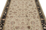 5x7 Ivory and Black Turkish Silk Rug