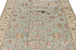 5x7 Light Blue and Ivory Turkish Silk Rug