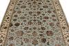 5x7 Light Blue and Ivory Turkish Silk Rug