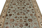 5x7 Light Blue and Ivory Turkish Silk Rug