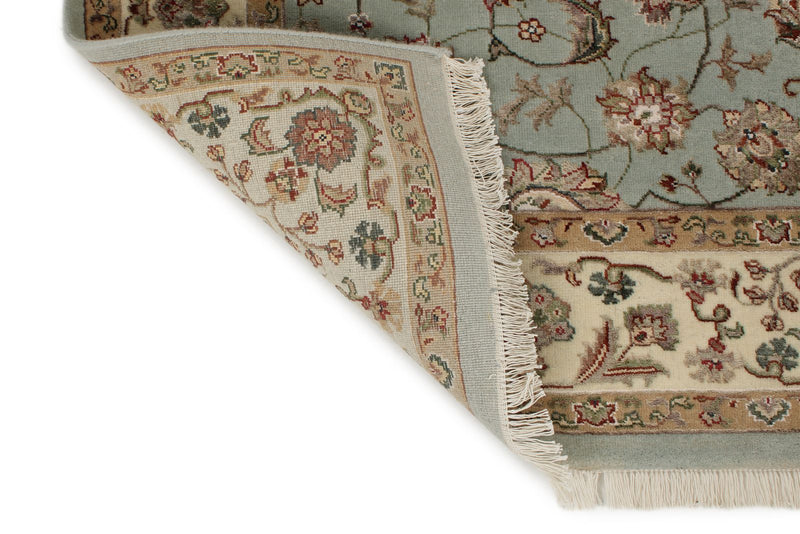 5x7 Light Blue and Ivory Turkish Silk Rug