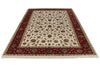 6x9 Ivory and Red Turkish Silk Rug