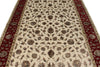 6x9 Ivory and Red Turkish Silk Rug