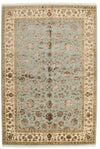 6x9 Light Blue and Ivory Turkish Silk Rug