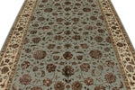 6x9 Light Blue and Ivory Turkish Silk Rug