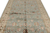 6x9 Light Blue and Ivory Turkish Silk Rug