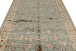 6x9 Light Blue and Ivory Turkish Silk Rug