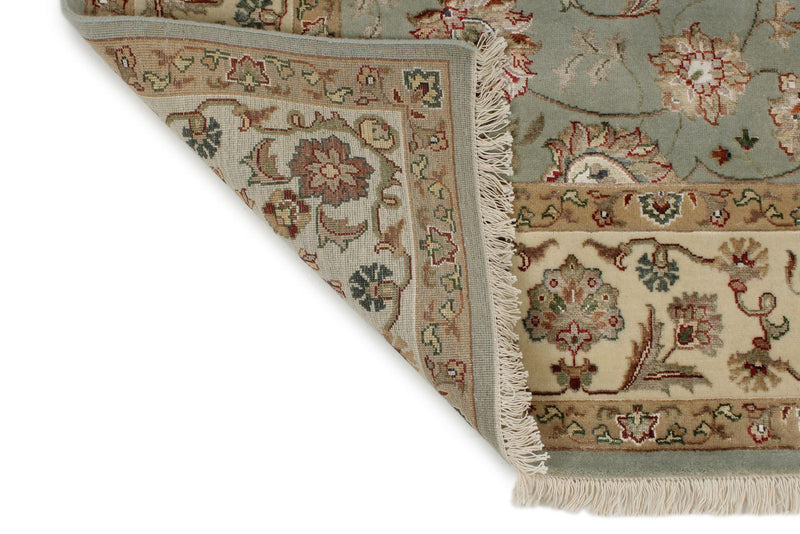 6x9 Light Blue and Ivory Turkish Silk Rug