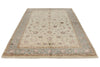 6x9 Ivory and Light Blue Turkish Silk Rug