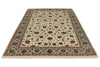 6x9 Ivory and Light Blue Turkish Silk Rug
