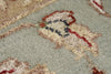 6x9 Ivory and Light Blue Turkish Silk Rug