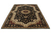 6x6 Black and Black Turkish Silk Rug