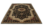 6x6 Black and Black Turkish Silk Rug