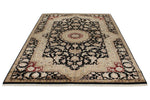 6x6 Black and Black Turkish Silk Rug