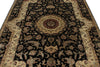 6x6 Black and Black Turkish Silk Rug