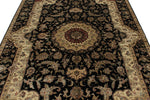 6x6 Black and Black Turkish Silk Rug