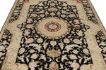 6x6 Black and Black Turkish Silk Rug