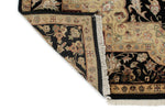 6x6 Black and Black Turkish Silk Rug