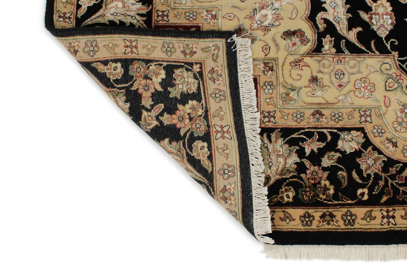 6x6 Black and Black Turkish Silk Rug
