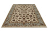 6x9 Ivory and Light Blue Turkish Silk Rug