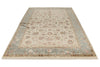 6x9 Ivory and Light Blue Turkish Silk Rug