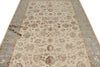6x9 Ivory and Light Blue Turkish Silk Rug