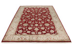 6x9 Red and Ivory Turkish Silk Rug