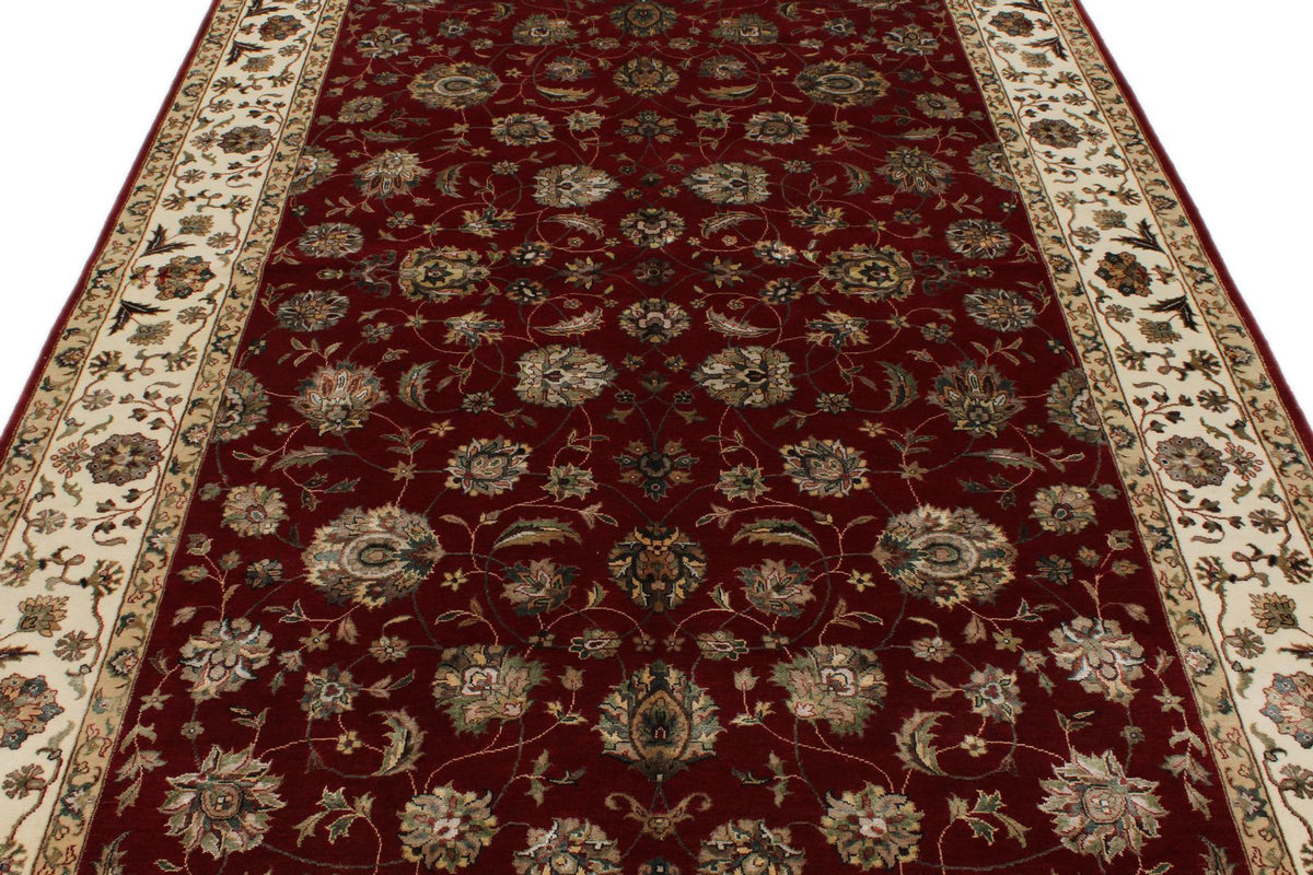 6x9 Red and Ivory Turkish Silk Rug