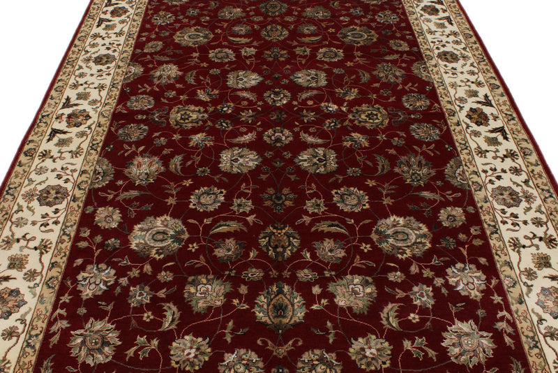 6x9 Red and Ivory Turkish Silk Rug