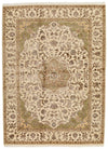 5x7 Ivory and Ivory Turkish Silk Rug