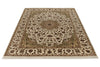 5x7 Ivory and Ivory Turkish Silk Rug