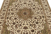 5x7 Ivory and Ivory Turkish Silk Rug