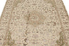 5x7 Ivory and Ivory Turkish Silk Rug